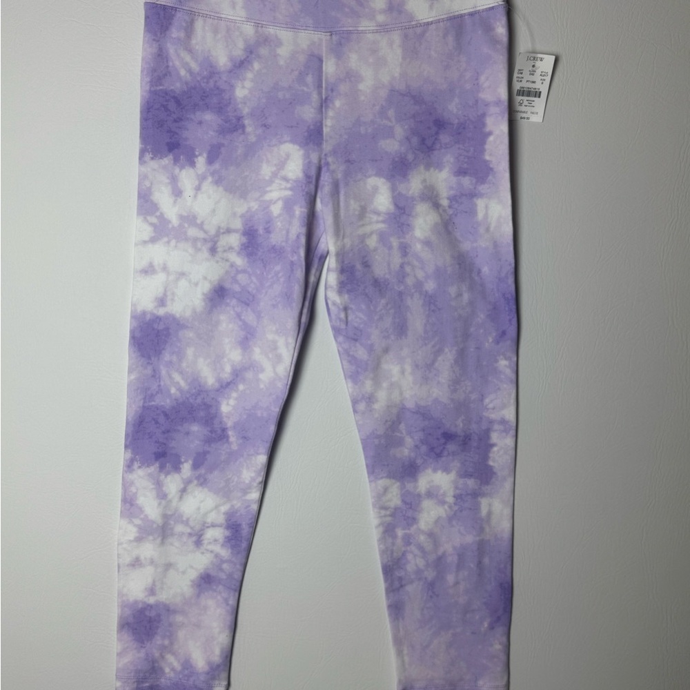 J. Crew Purple and White Tie-Dye Leggings
